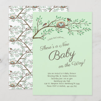 Robin Bird Spring Baby Shower Co-Ed Gender Neutral Einladung