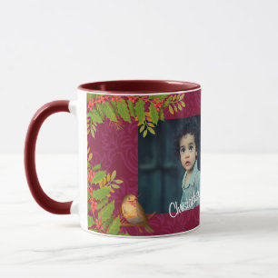 Robin Birds Holly Berry Foto Wine Tasse