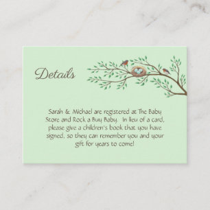 Robin Birds Nest Eggs Spring Baby Dusche Begleitkarte