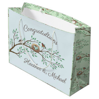 Robin Birds Nest Eggs Spring Baby Dusche Große Geschenktüte