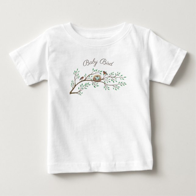 Robin Birds Nest Eggs Spring Baby Dusche T-shirt (Vorderseite)