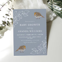 Robin Botanical Dusty Blue Baby Dusche