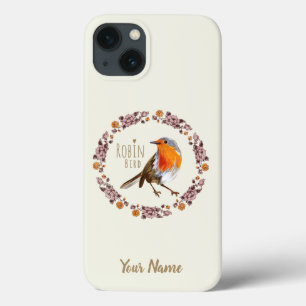 Robin Botanische Vintage Blume für Vogelliebhaber Case-Mate iPhone Hülle
