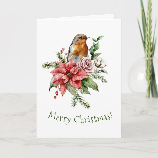 Robin Christmas Grußkarte Feiertagskarte (Vorderseite)