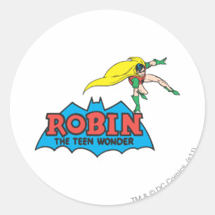 Robin, der jugendliche Wunderknabe Runder Aufkleber