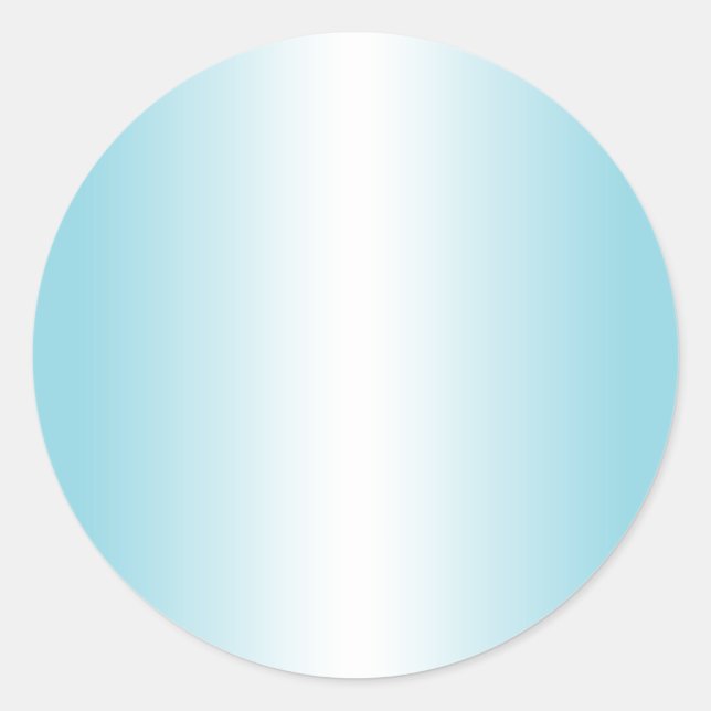 Robin Egg Blau und Weiß Gradient Blank Runder Aufkleber (Vorderseite)