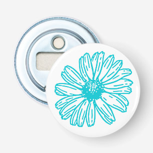 Robin Egg Blue Daisy Print, Hippie Blume Muster Flaschenöffner