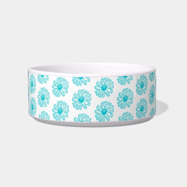 Robin Egg Blue Daisy Print, Hippie Blume Muster Napf (Vorderseite)