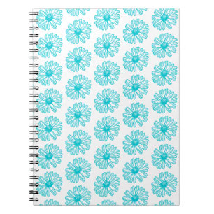 Robin Egg Blue Daisy Print, Hippie Blume Muster Notizblock