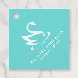Robin Egg Blue Swan Logo mit Namen Geschenkanhänger