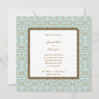Robin Egg Blue und Gold Damask Hochzeitsaufenthalt