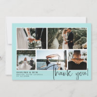 Robin Egg Blue Wedding Foto Collage Vielen Dank