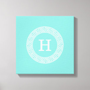 Robin Egg Welch griechischer Schlüsselrahmen erste Leinwanddruck