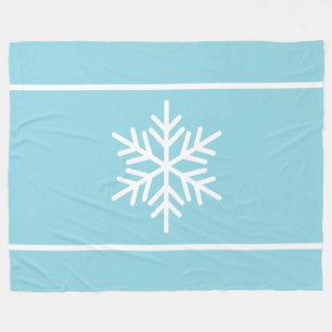Robin-Ei-Blau-Weiße-Schneeflocke-Horizontale-Strei Fleecedecke