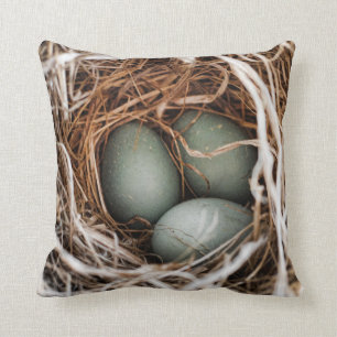 Robin-Ei-blaues Vogel-Nest-Frühlings-Mutter-Kisse Kissen