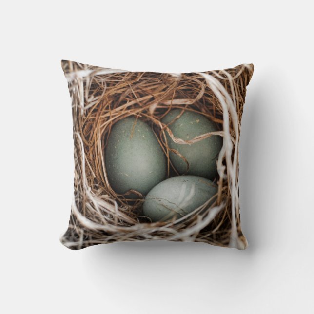Robin-Ei-blaues Vogel-Nest-Frühlings-Mutter-Kissen Kissen (Vorderseite)