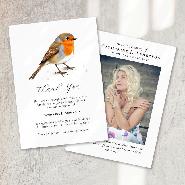 Robin Foto Beileid Beerdigung Memorial Dankeskarte (Von Creator hochgeladen)