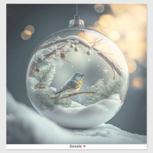 Robin Globe Vinyl Sticker
