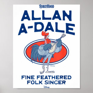 Robin Hood Allan-a-dale Volksmusiker Retro  Poster