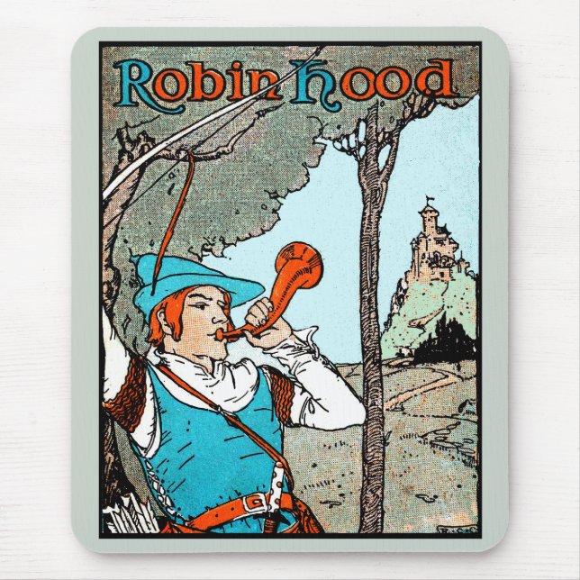 Robin Hood Antique Illustration frohe Männer Mousepad (Vorne)