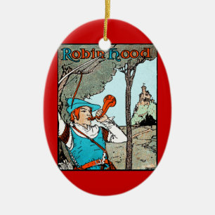 Robin-Hood-Antique-Illustration Fröhliche Männer Keramikornament