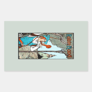 Robin-Hood-Antique-Illustration Fröhliche Männer Rechteckiger Aufkleber