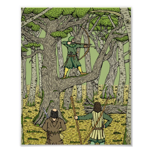 Robin Hood im Sherwood-Wald Fotodruck (Vorne)