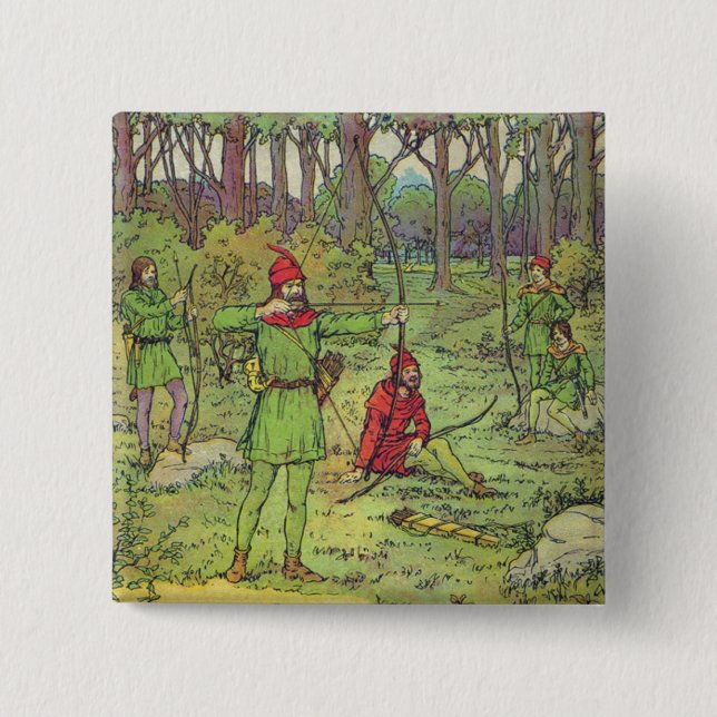 Robin Hood im Wald  Button (Vorderseite)