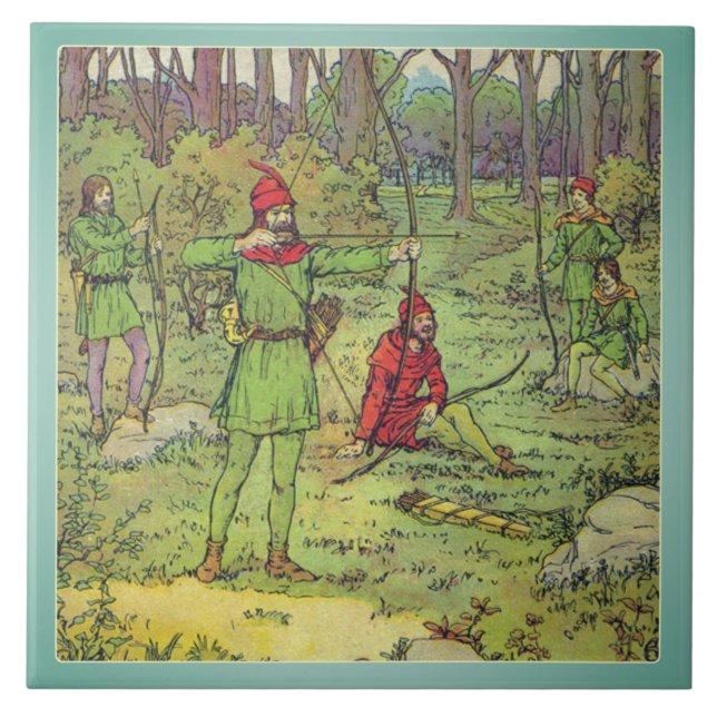 Robin Hood im Wald  Fliese (Vorderseite)