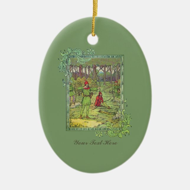 Robin Hood im Wald Keramik Ornament (Vorne)