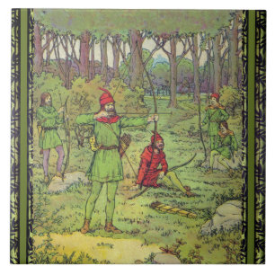 Robin Hood im Wald Keramikfliese