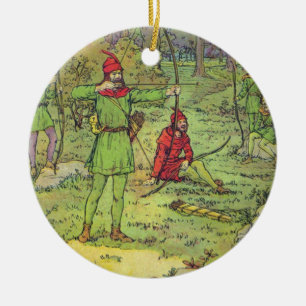 Robin Hood im Wald Keramikornament