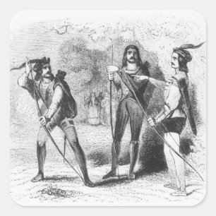 Robin Hood, Scarlet und John Quadratischer Aufkleber