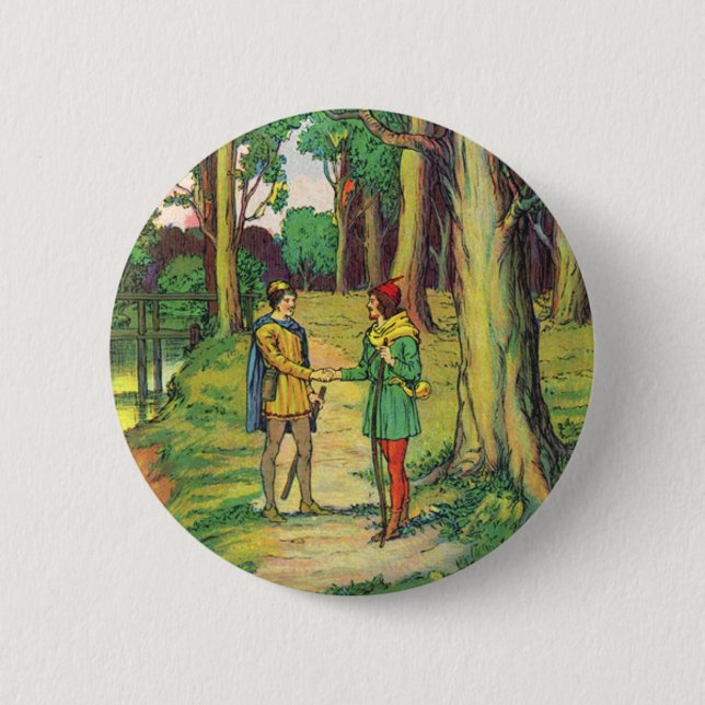 Robin Hood und Klein John  Button (Vorderseite)
