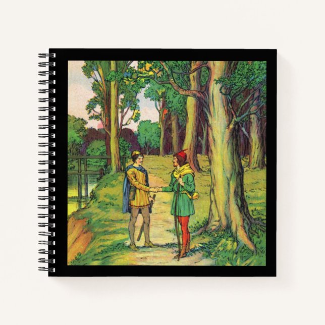 Robin Hood und Klein John  Notizbuch (Vorderseite)