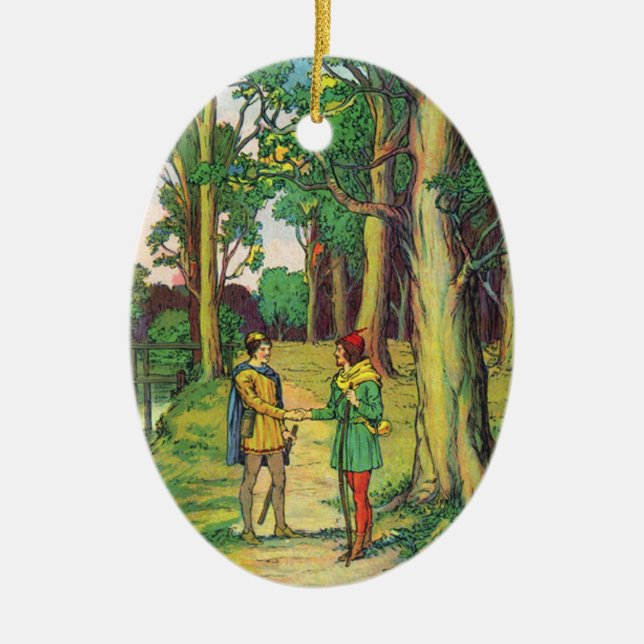 Robin Hood und kleiner John Keramikornament (Vorne)