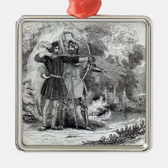 Robin Hood und kleiner John Ornament Aus Metall (Vorne)