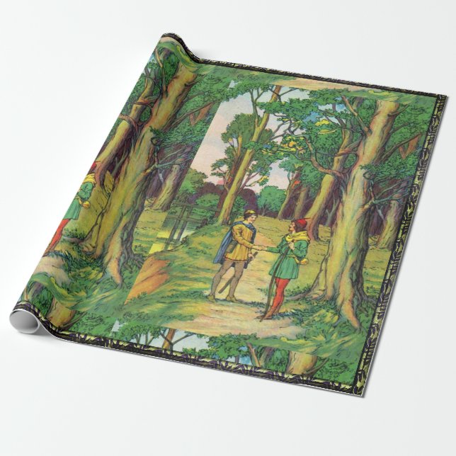 Robin Hood und Little John Geschenkpapier (Ungerollt)