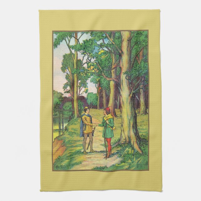 Robin Hood und Little John Geschirrtuch (Vertikal)