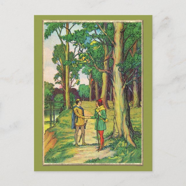 Robin Hood und Little John Postkarte (Vorderseite)