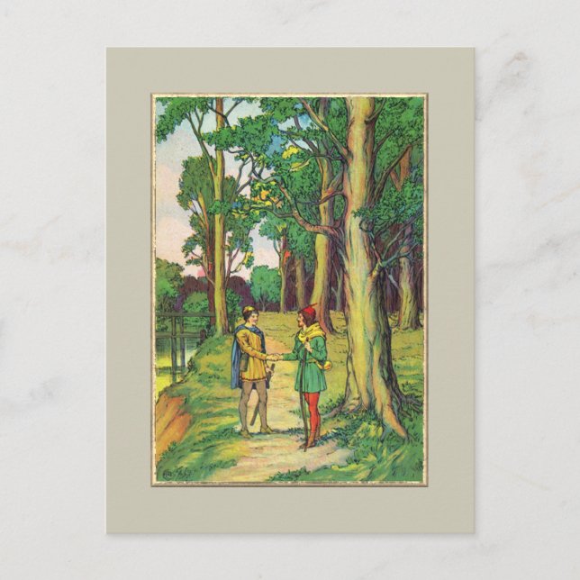 Robin Hood und Little John Postkarte (Vorderseite)