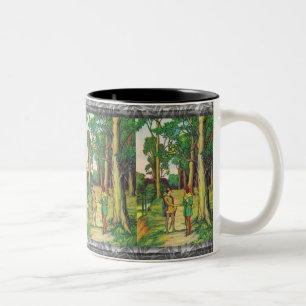 Robin Hood und Little John Zweifarben-Kaffeetasse Zweifarbige Tasse
