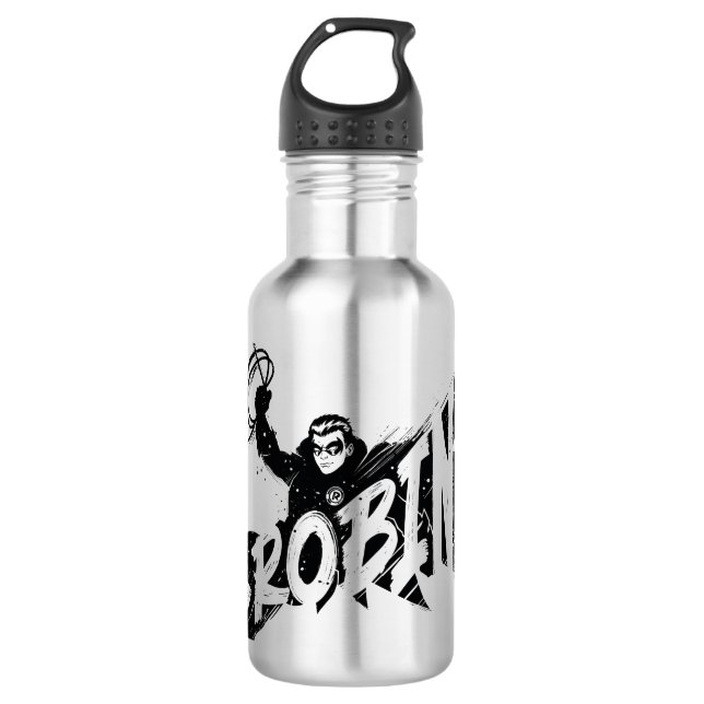 Robin Ink Brush Name Edelstahlflasche (Vorderseite)
