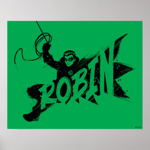 Robin Ink Brush Name Poster