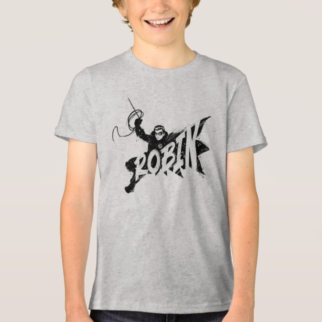 Robin Ink Brush Name Tri-Blend Shirt (Vorderseite)