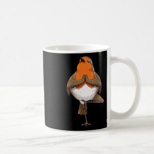 Robin macht Yoga-Übung Meditation Lustiger Vogel Kaffeetasse