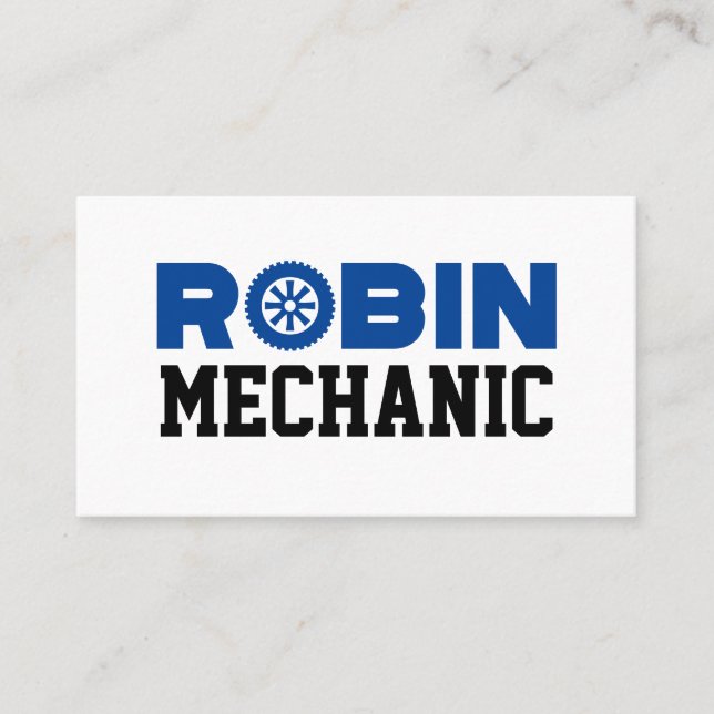 Robin Mechanic Business Card Visitenkarte (Vorderseite)