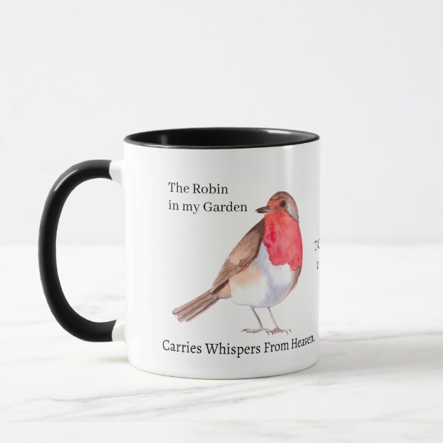 Robin Memorial Mug | “Each Time I See a Robin  (Gauche)