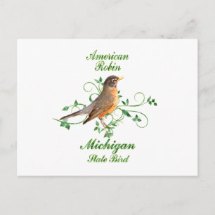 Robin Michigan Staat Bird Postkarte