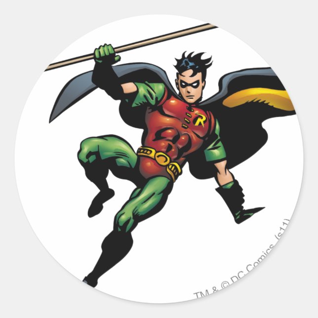 Robin mit Personal Runder Aufkleber (Vorderseite)